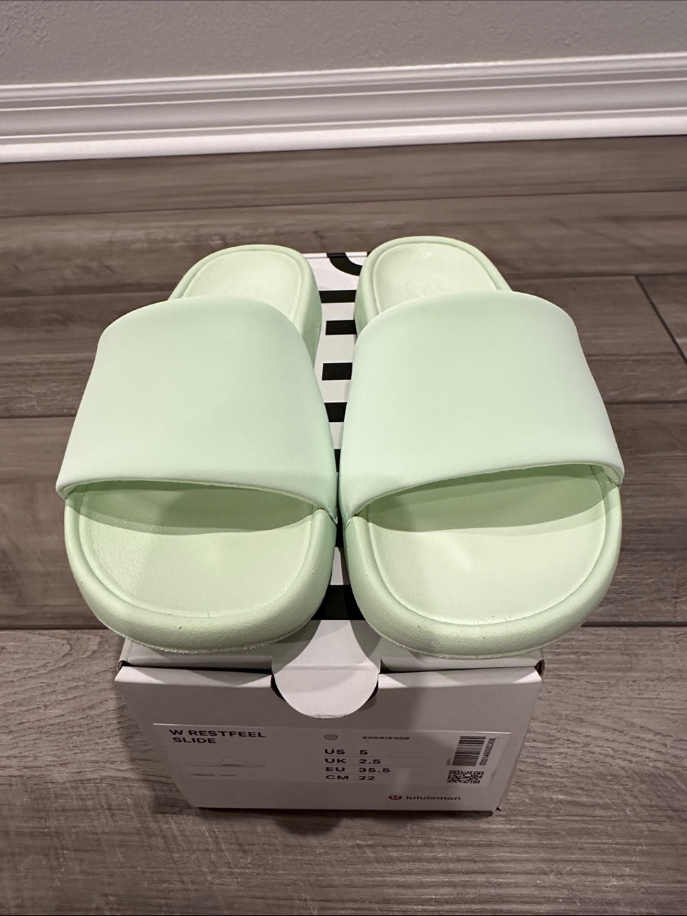 lululemon athletica Mint Green Restfeel Slide Sandals